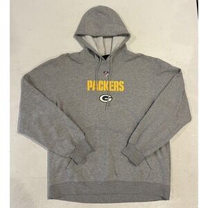 Vintage Y2K Reebok Green Bay Packers Sweatshirt Hoodie Mens Large Gray‎ Football